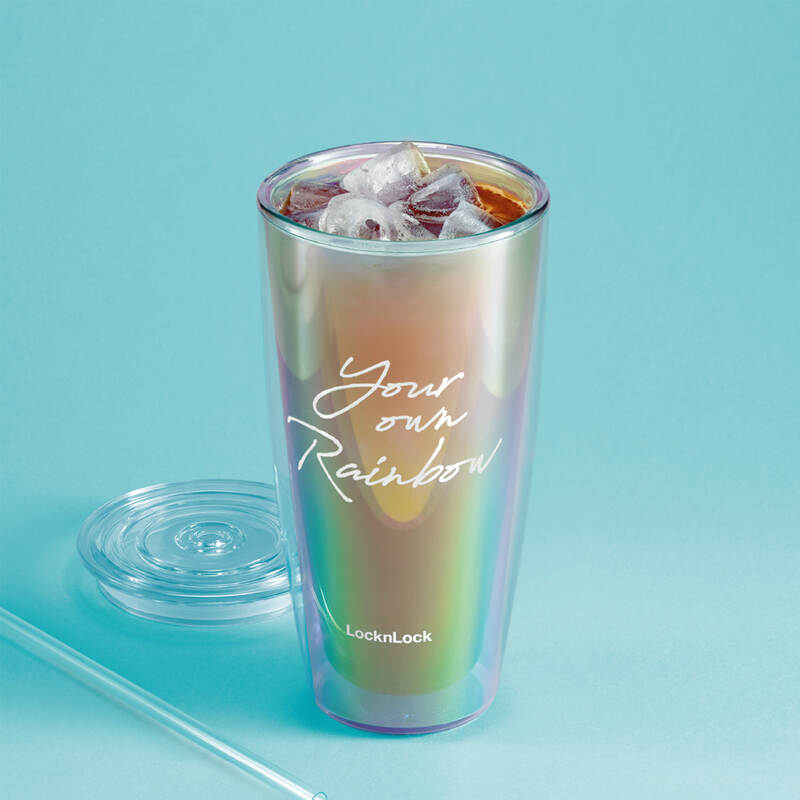 Ly Nhựa Hai Lớp LocknLock Rainbow Double Wall Cold Cup 750ml - 2 Màu (Tím, Trắng) - HAP507 image number null